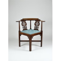 A George II Period Carved Mahogany Corner Chair