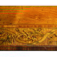 A George III Satinwood Marquetry Giltwood and Composition Demi-Lune Side Table 