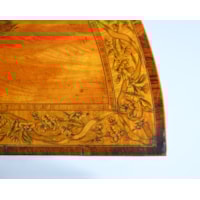 A George III Satinwood Marquetry Giltwood and Composition Demi-Lune Side Table 