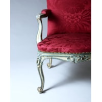 A PAIR OF GEORGE III BLUE AND WHITE PAINTED ARMCHAIRS  From Easton Neston House Attributed to John Cobb