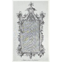 A RARE CHIPPENDALE PERIOD CARVED AND PAINTED MIRROR  Retaining its original white painted decoration