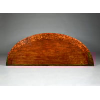 A Pair of George III Period Mahogany And Burr Yew Wood Semi Elliptical Side Tables