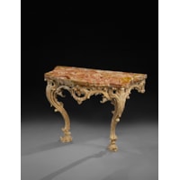 A Rare George III Period Carved and Giltwood Console Table with Original Sicilian Jasper Marble top