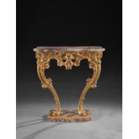 A PAIR OF GEORGE III GILTWOOD CONSOLE TABLES