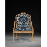 A Pair of George III Period Carved and Gilded Armchairs attributed to John Linnell