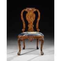 A PAIR OF GEORGE II BURR WALNUT SIDE CHAIRS Attributed to Giles Grendey