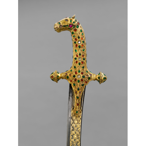 Indian Shamshir with Horse Head Hilt