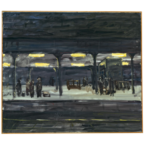 RAILWAY STATION AT NIGHT