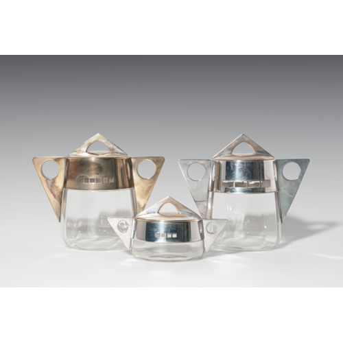 THREE LIDDED JARS