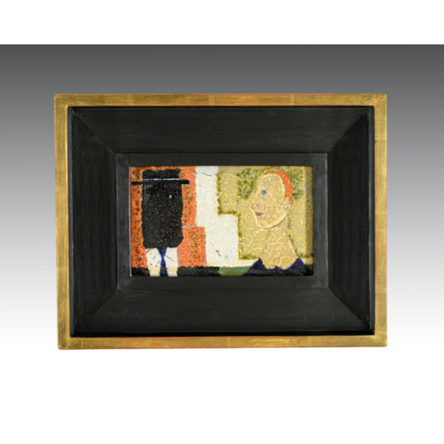 ENAMEL PICTURE "TWO HEADS"