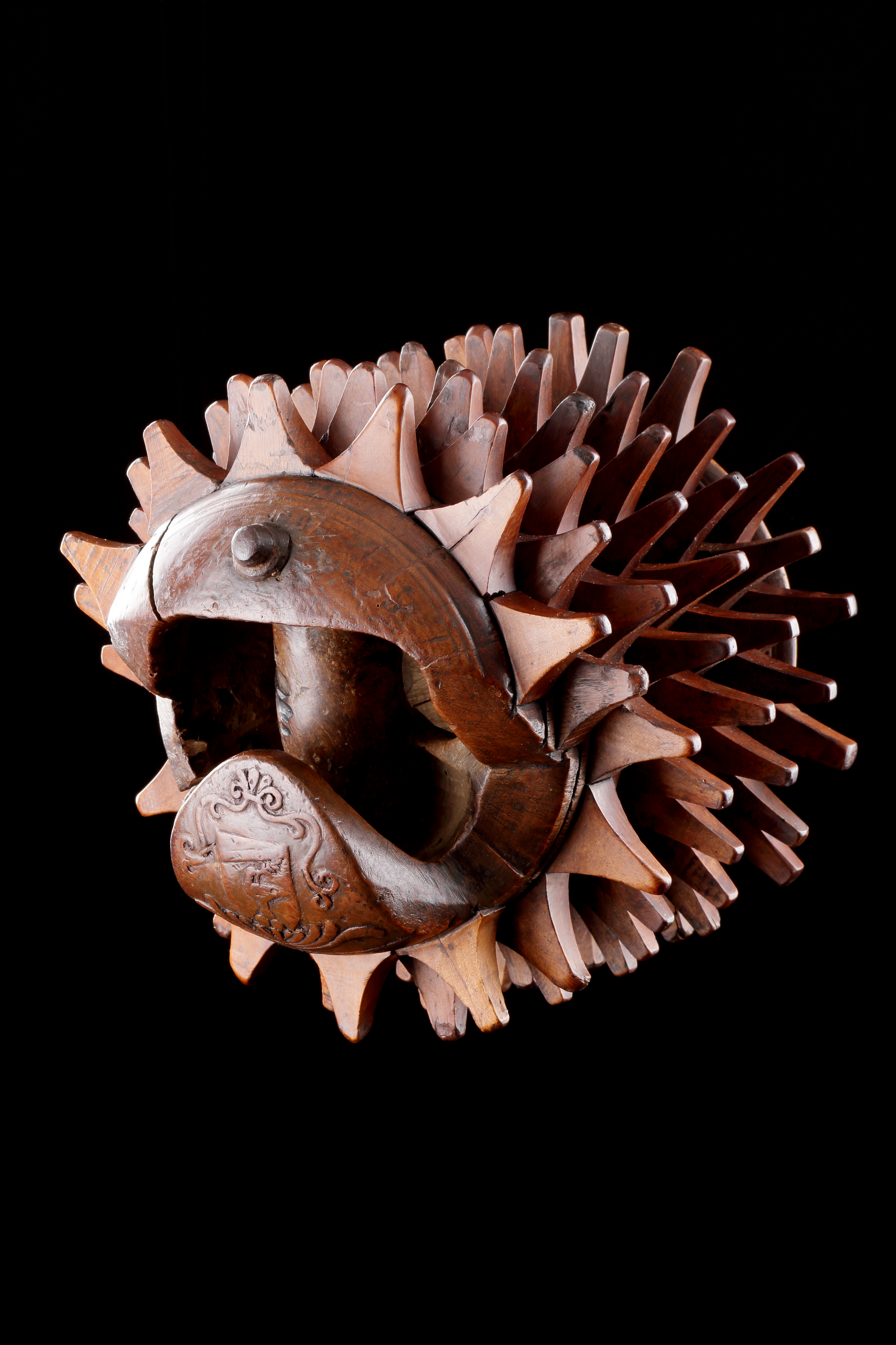A Rare Example of a Tuscan Carved Walnut ‘Bracciale’ used for ‘Pallone Col Bracciale’