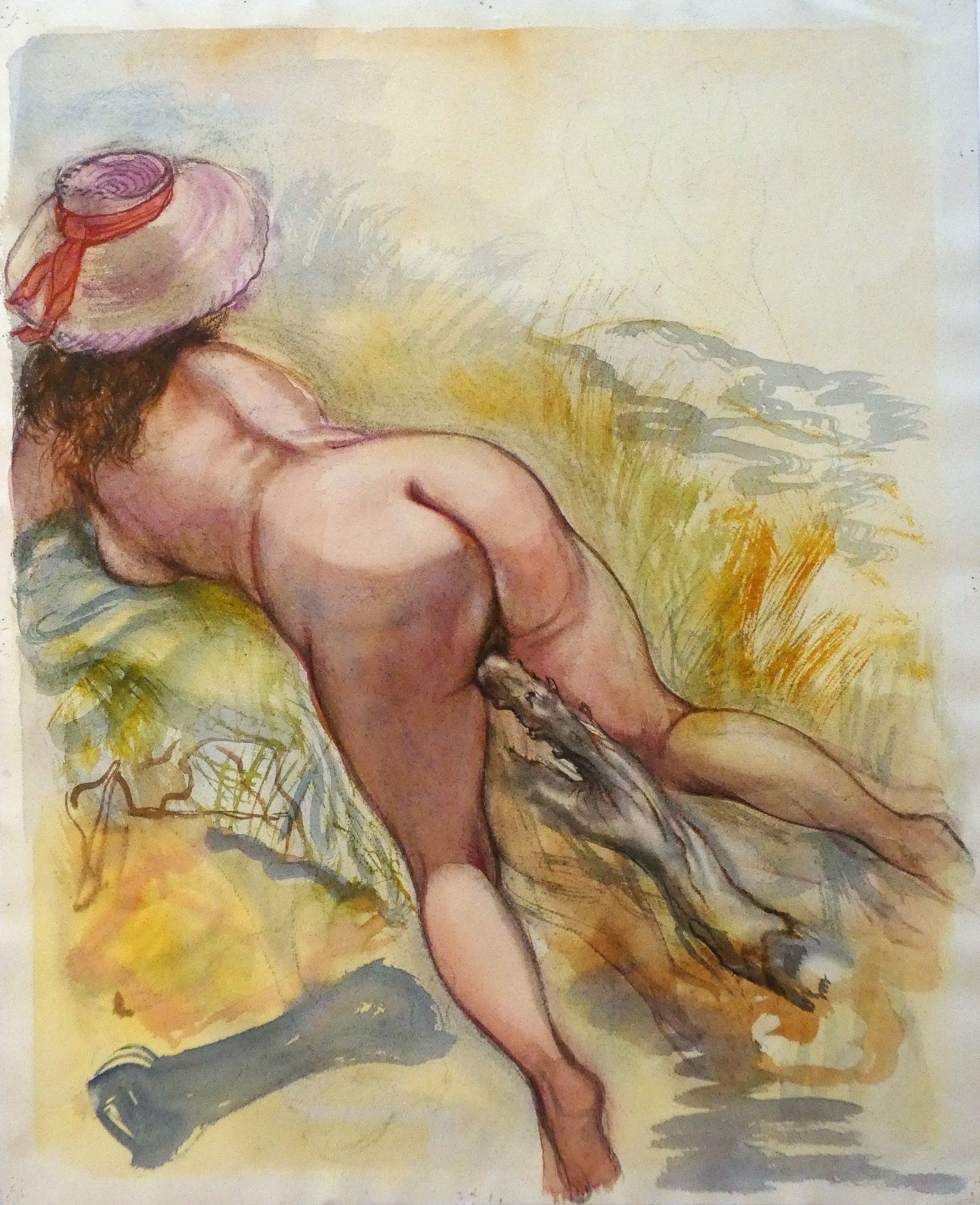 Lying Female Nude in the Dunes, Cape Cod / verso: Lying Female Nude in the Dunes, Cape Cod