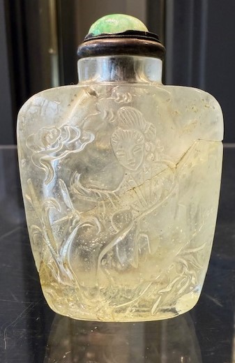 Snuff bottle Beryl stone  sculpted - China 19th century