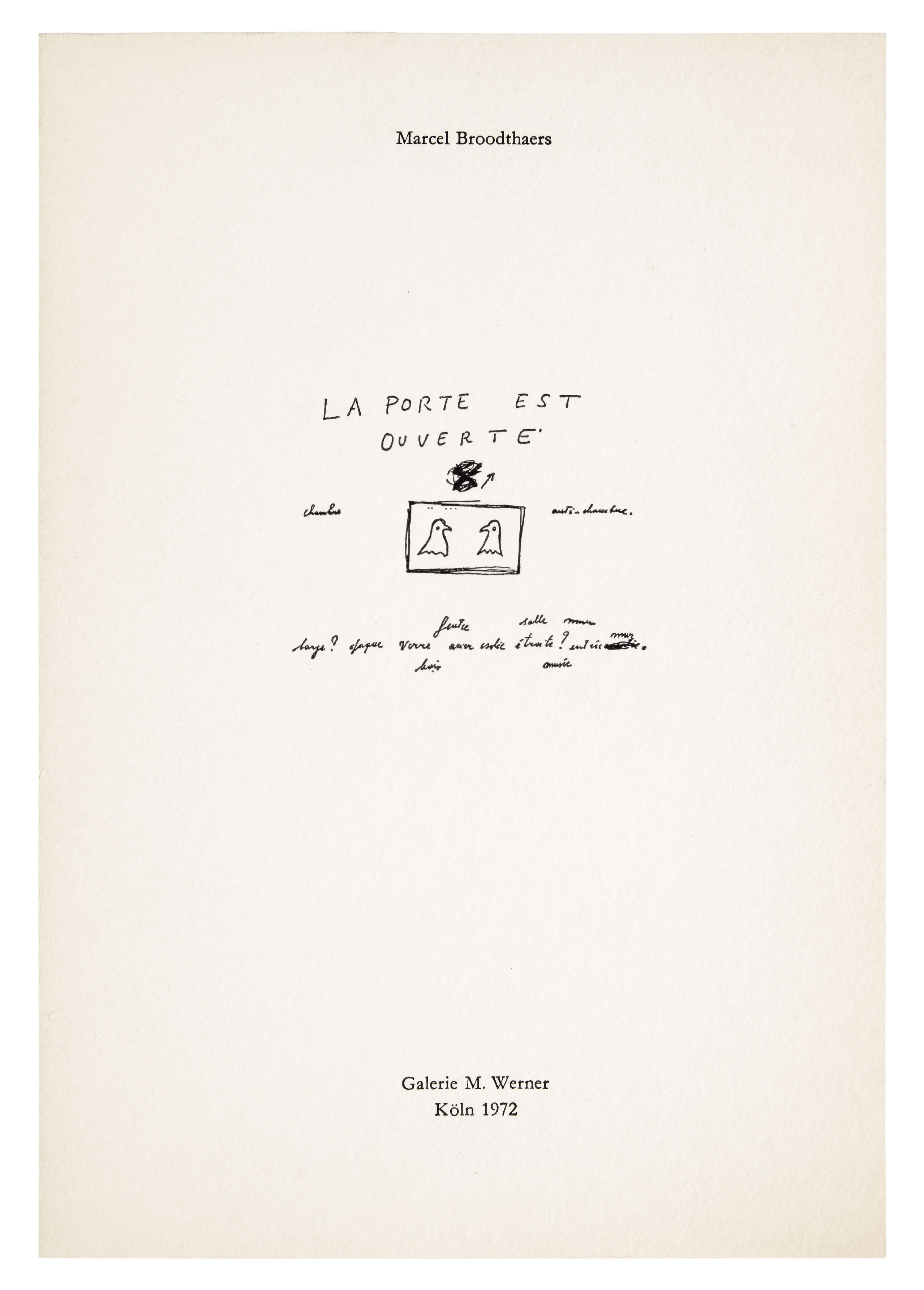 PLAN VERT. La porte est ouverte, 1972