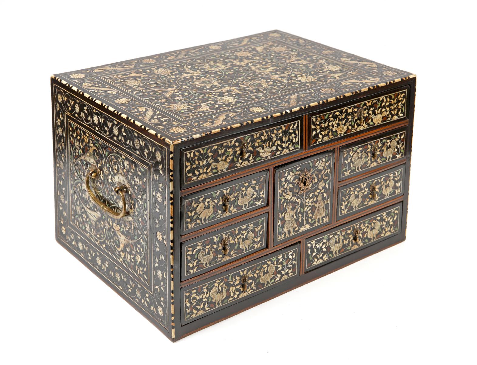 Gujarati fall-front writing cabinet