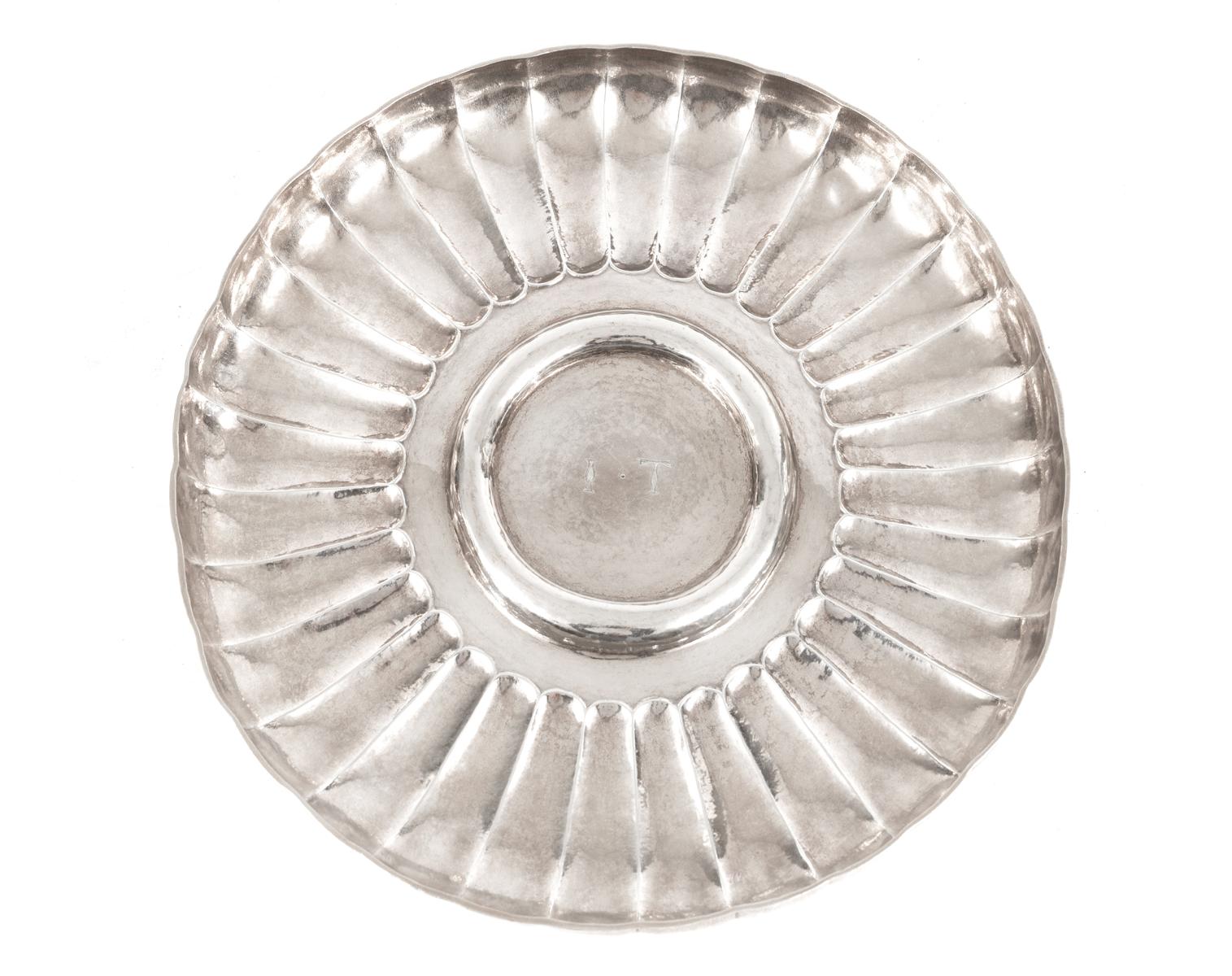 A gadrooned salver from the collection of the Emperor of Abyssinia