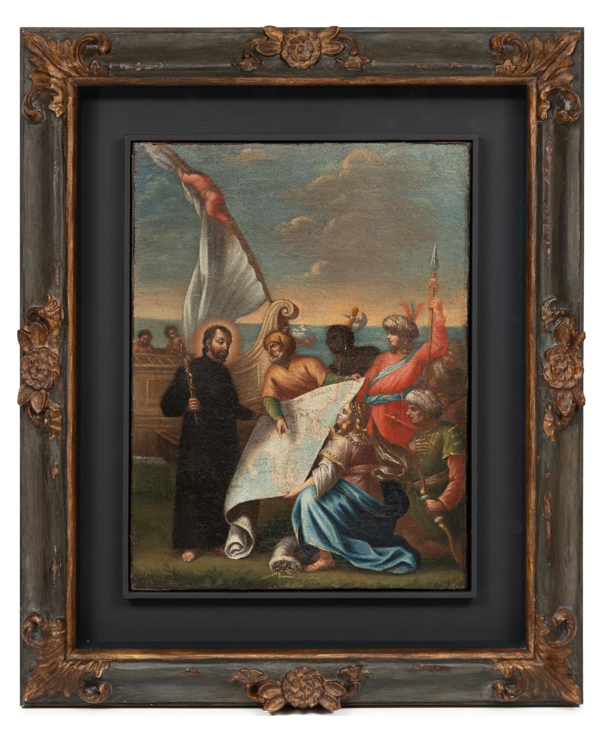 Saint Francis Xavier before the map of his missions