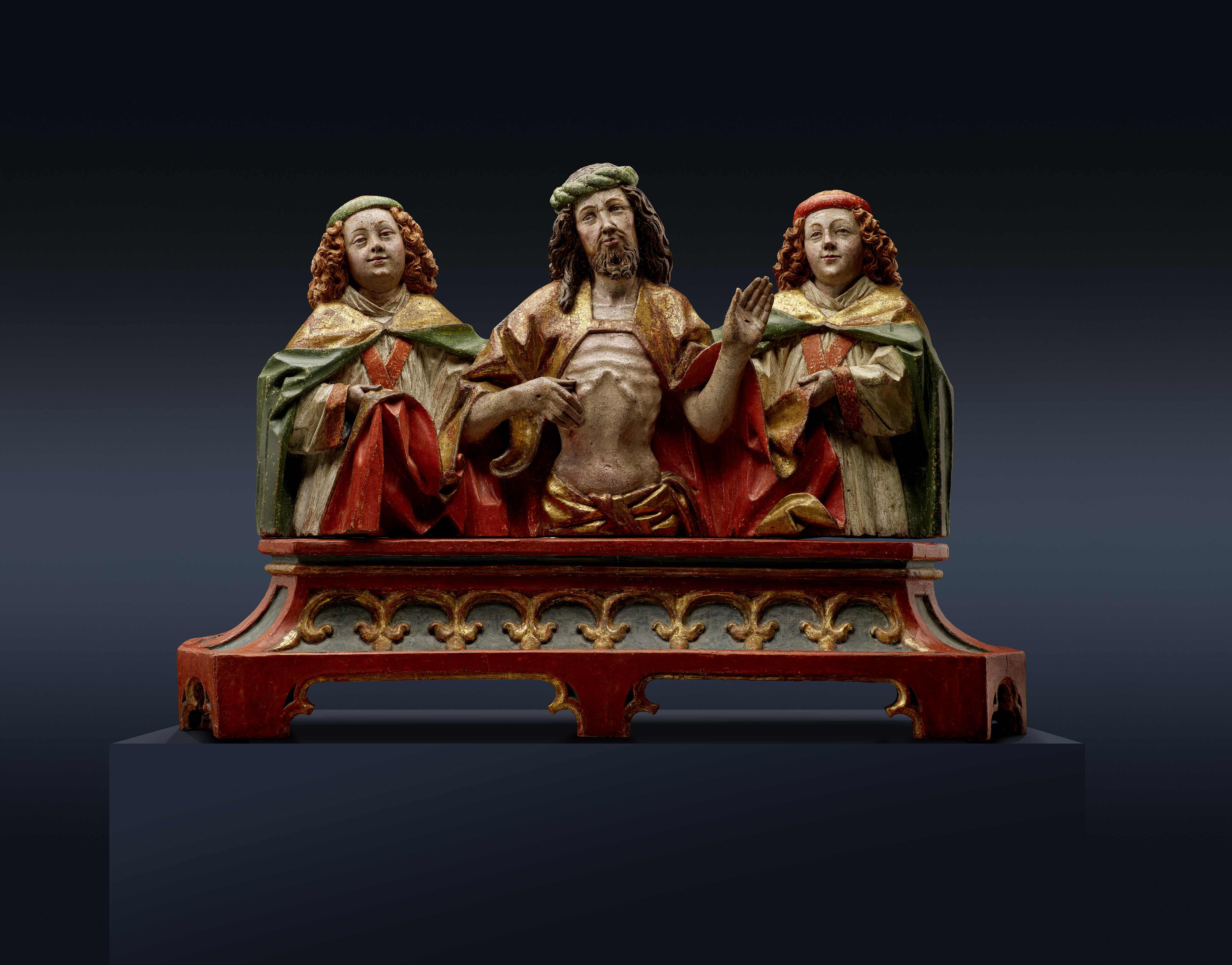 Man of Sorrows flanked by two Angels