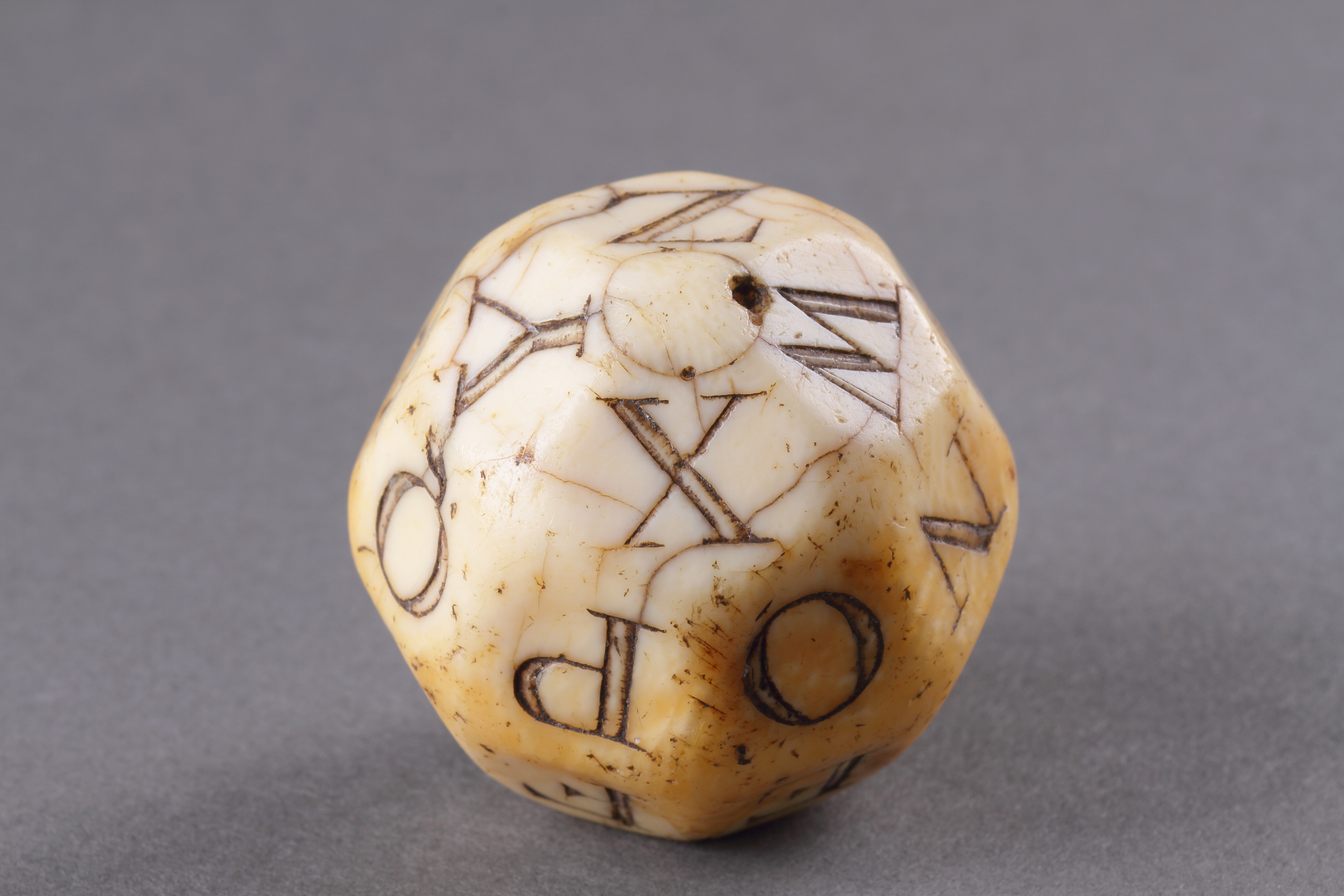 A Rare Marine Ivory Educational Throwing Dice Etched with the Letters ...