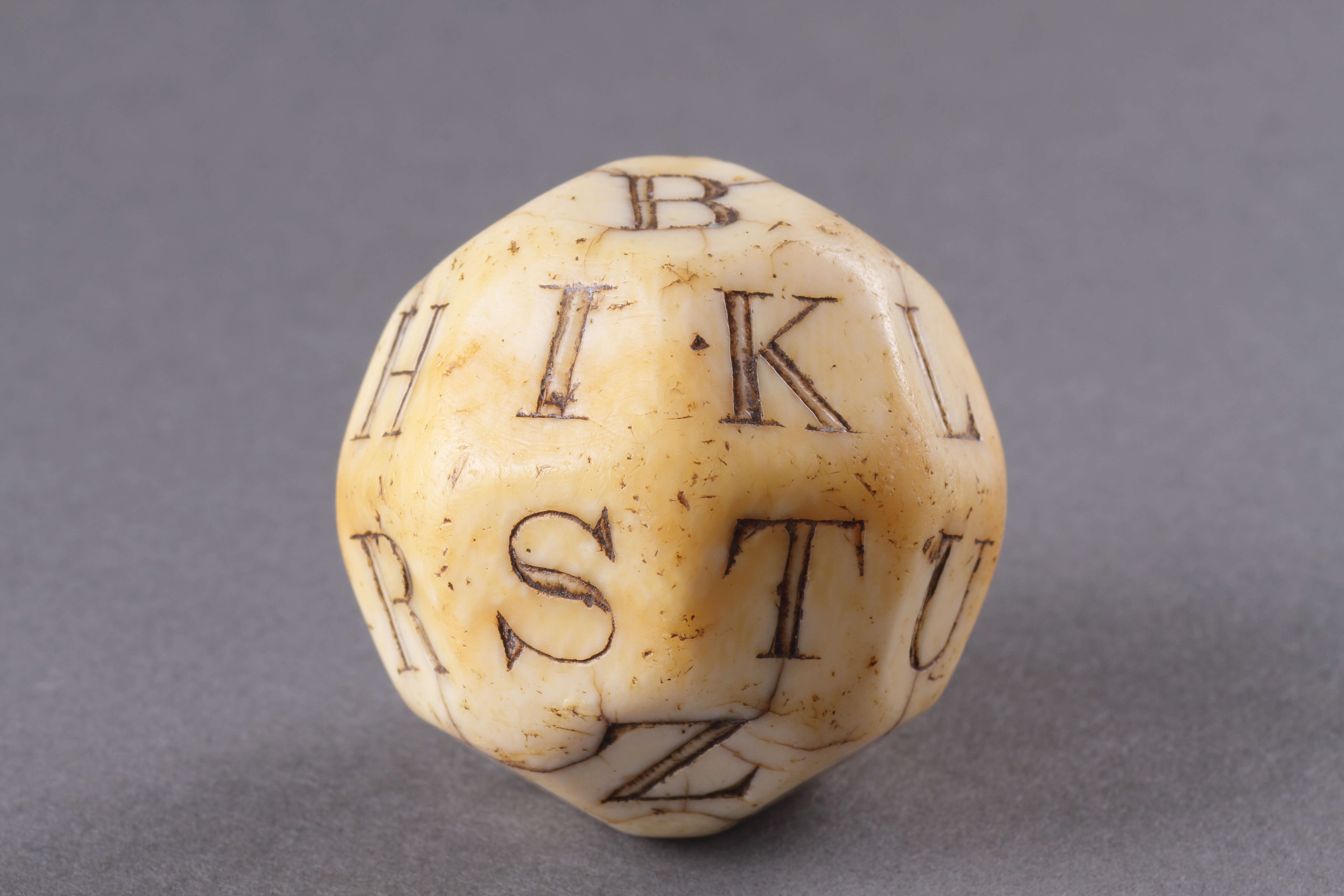 A Rare Marine Ivory Educational Throwing Dice Etched with the Letters ...