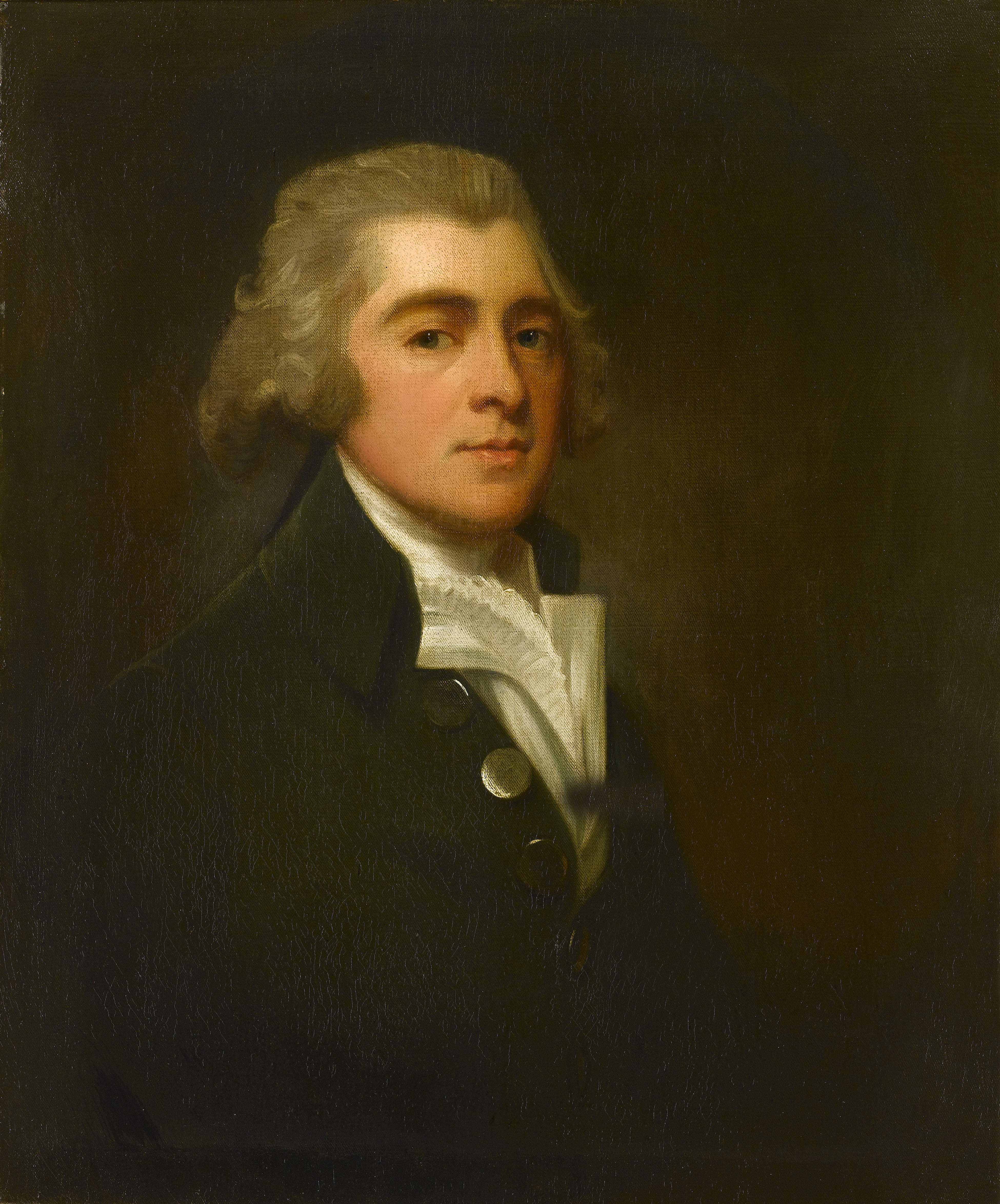 George Romney - Portrait of a Gentleman, Half-Length, Wearing a Dark ...