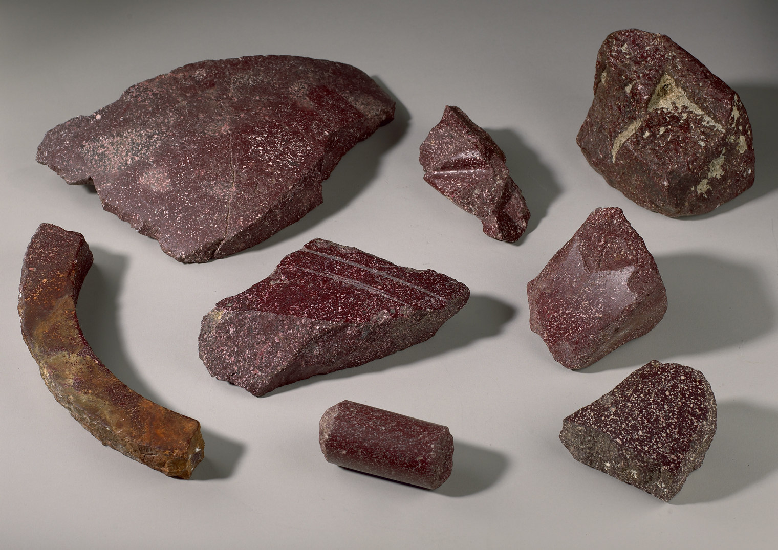 46. Collection of Imperial Porphyry Fragments, including Architectural ...